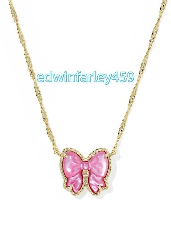 Haley Bow Gold Short Pendant Necklace - Picture 1 of 4